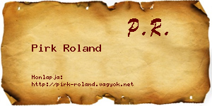 Pirk Roland névjegykártya