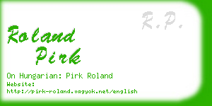 roland pirk business card